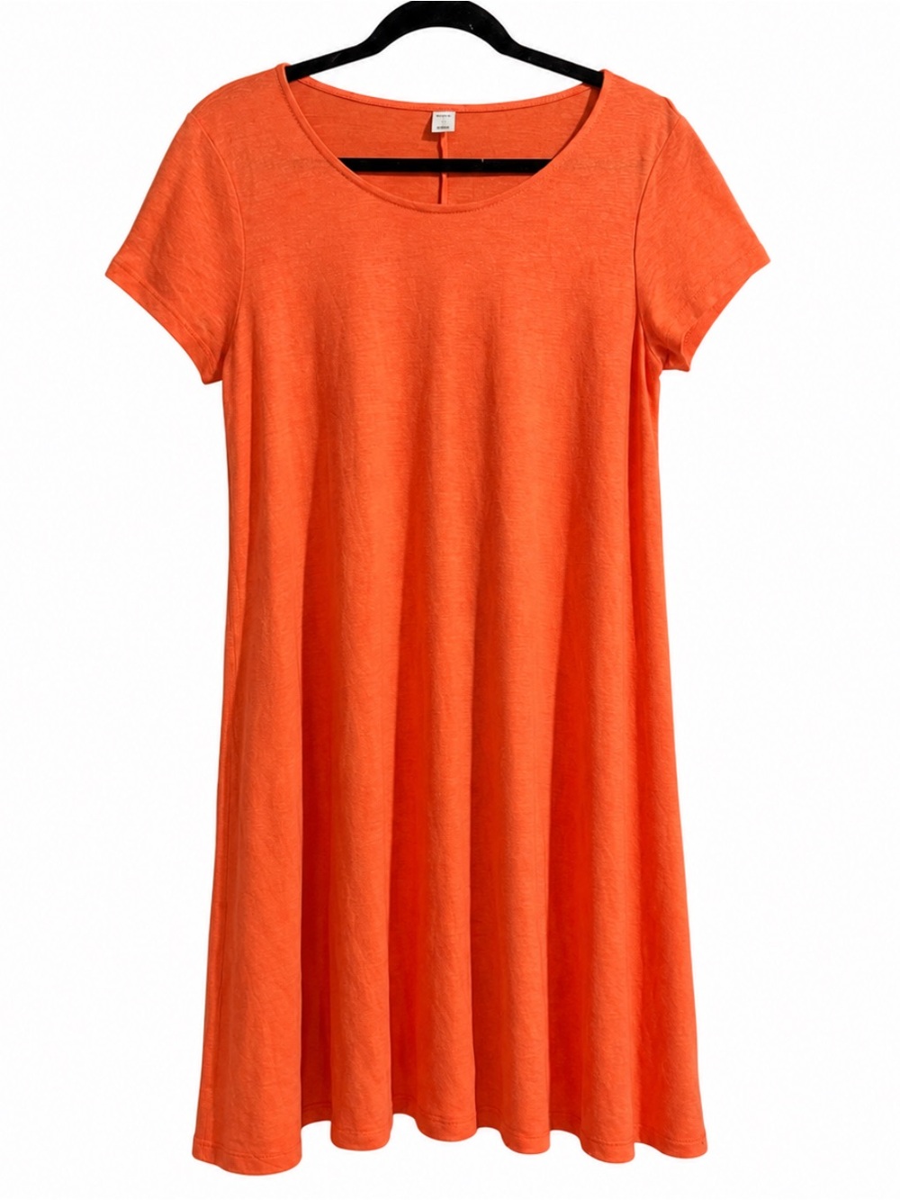 Old Navy Orange Linen Blend Swing Dress 
Short Sleeve A-Line Casual